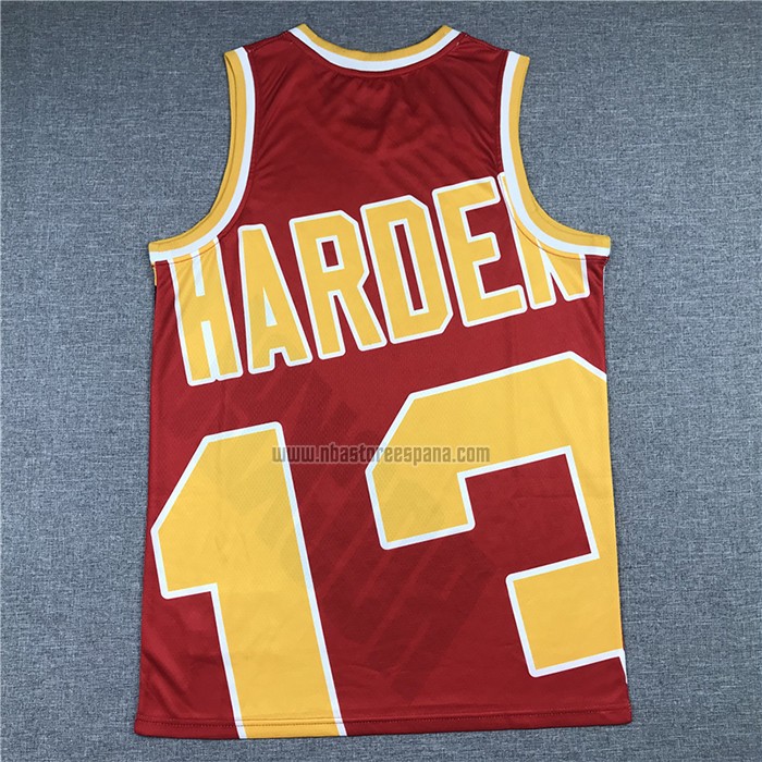Camiseta Houston Rockets James Harden NO 13 Mitchell & Ness Big Face Rojo